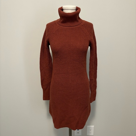 Aritzia Wilfred Free Bianca Dress Sweater Dress Size XXS Rust Red Merino Wool - Picture 2 of 14